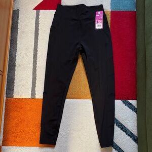 POP Fit Black High-Rise Performance Leggings with Side Pockets